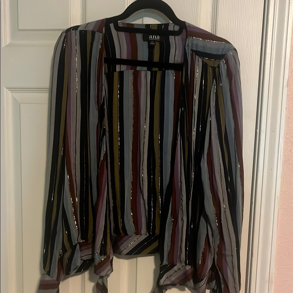 a.n.a. Multicolor Striped Blouse